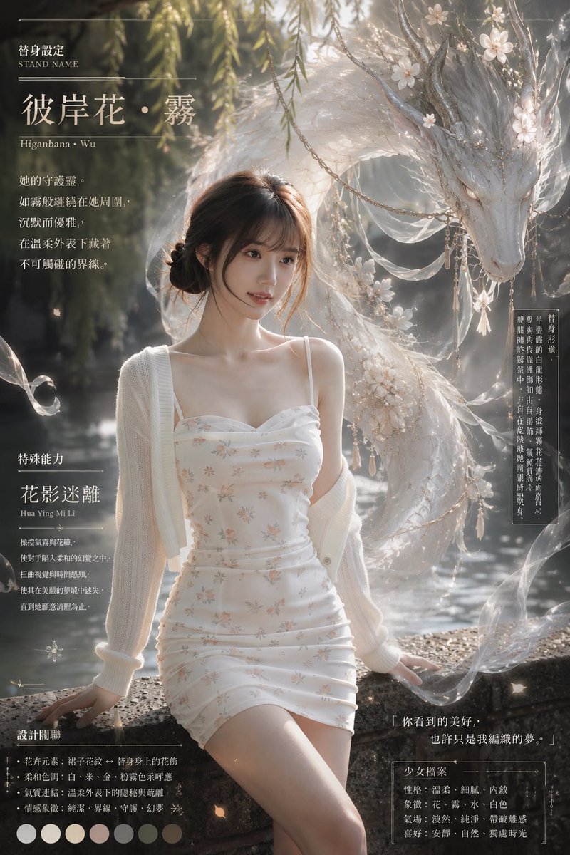 Misty Floral Stand Spirit Poster AI image template preview
