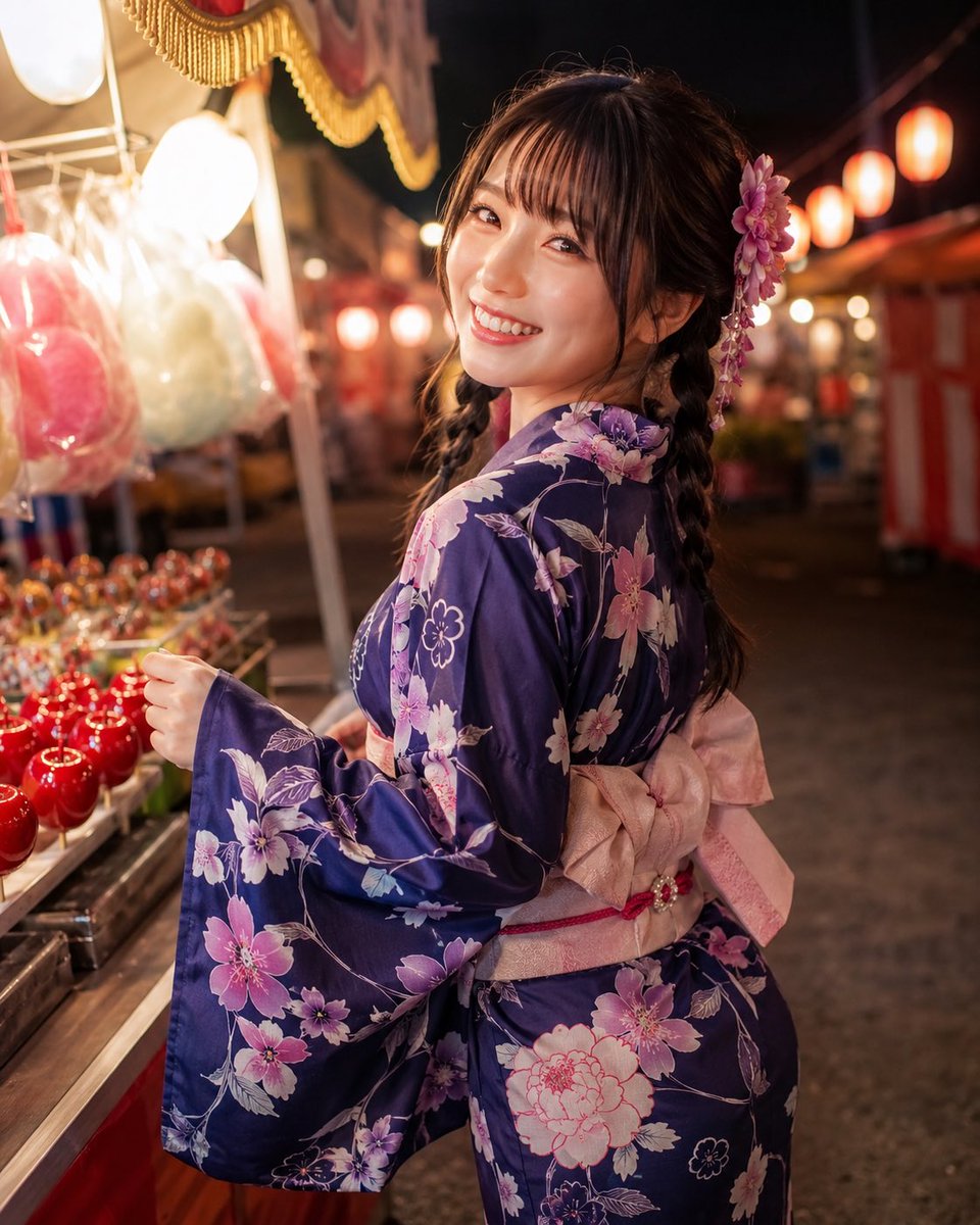 Yukata Girl at Night Festival example 2