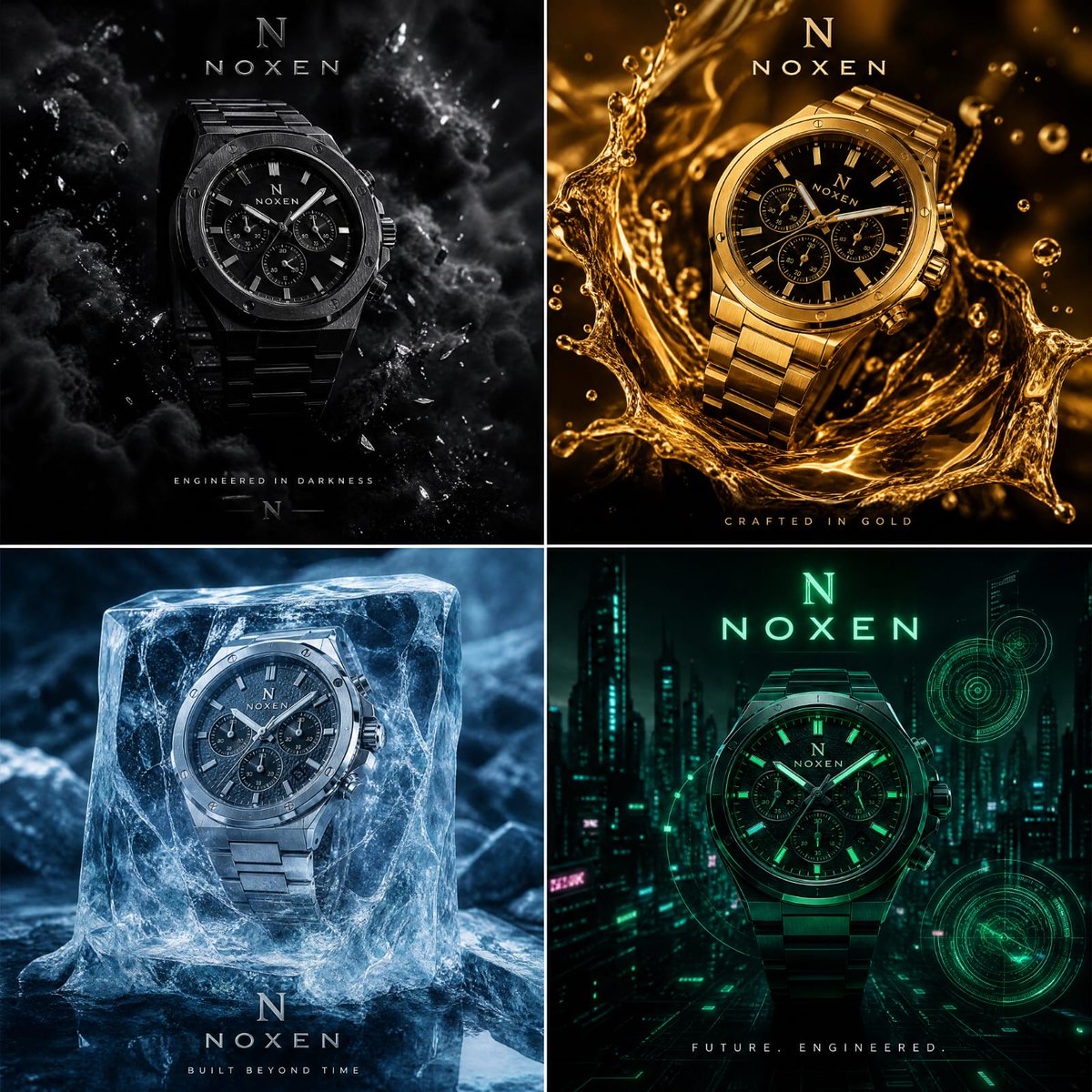 NOXEN Four Dimensions Watch Ad AI image template preview