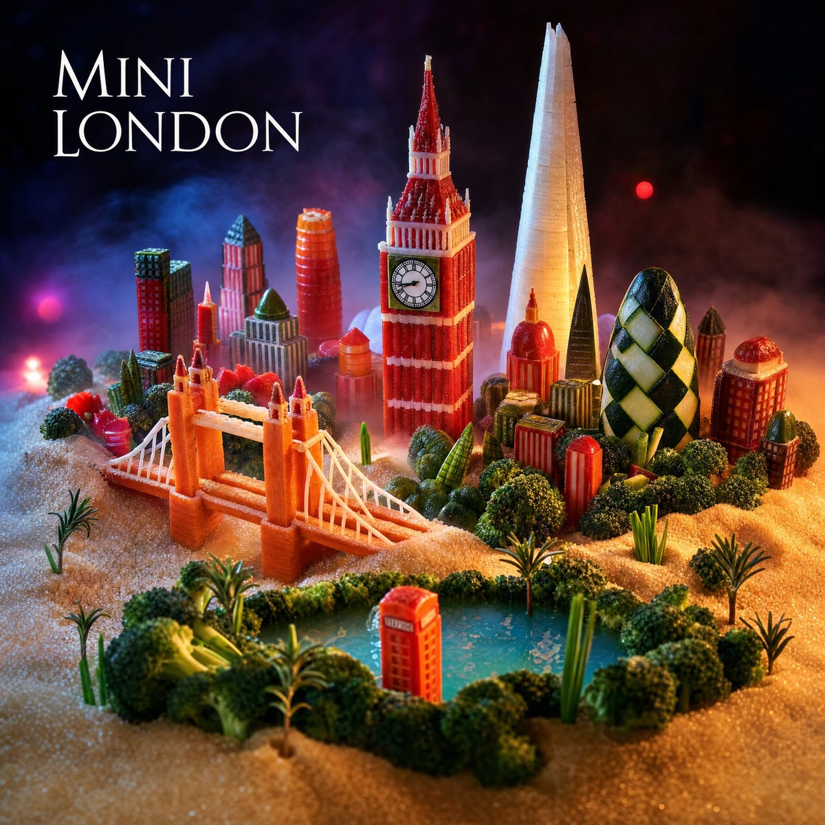 Mini London Sugar Landscape AI image template preview
