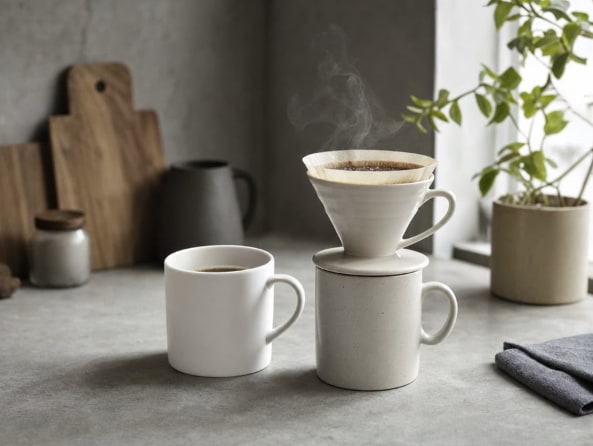 Minimal Pour-Over Coffee Scene AI image template preview