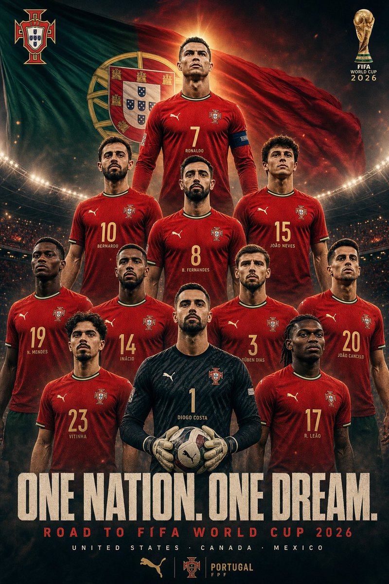 Portugal World Cup Squad Poster AI image template preview