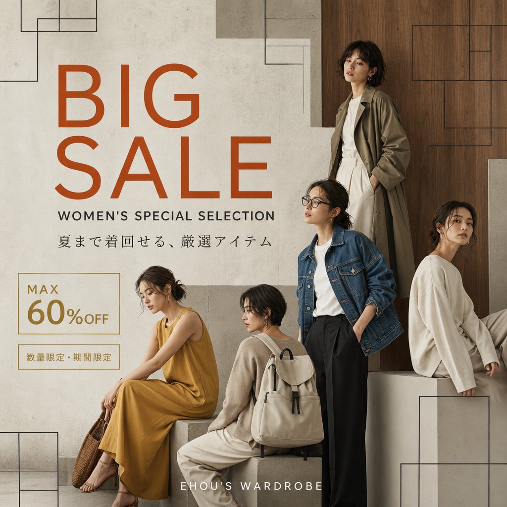 Women's Big Sale Fashion Poster AI image template preview