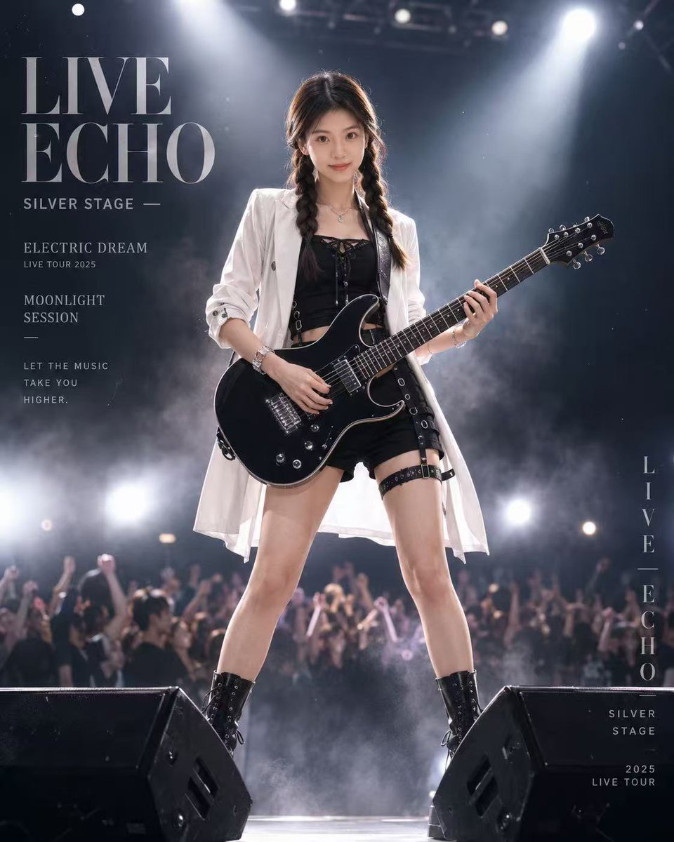Live Rock Concert Poster AI image template preview