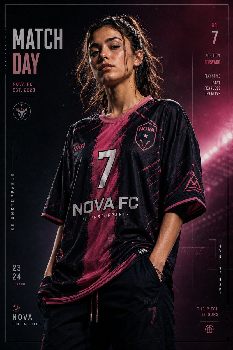 Premium Footballer Studio Portrait AI image template preview