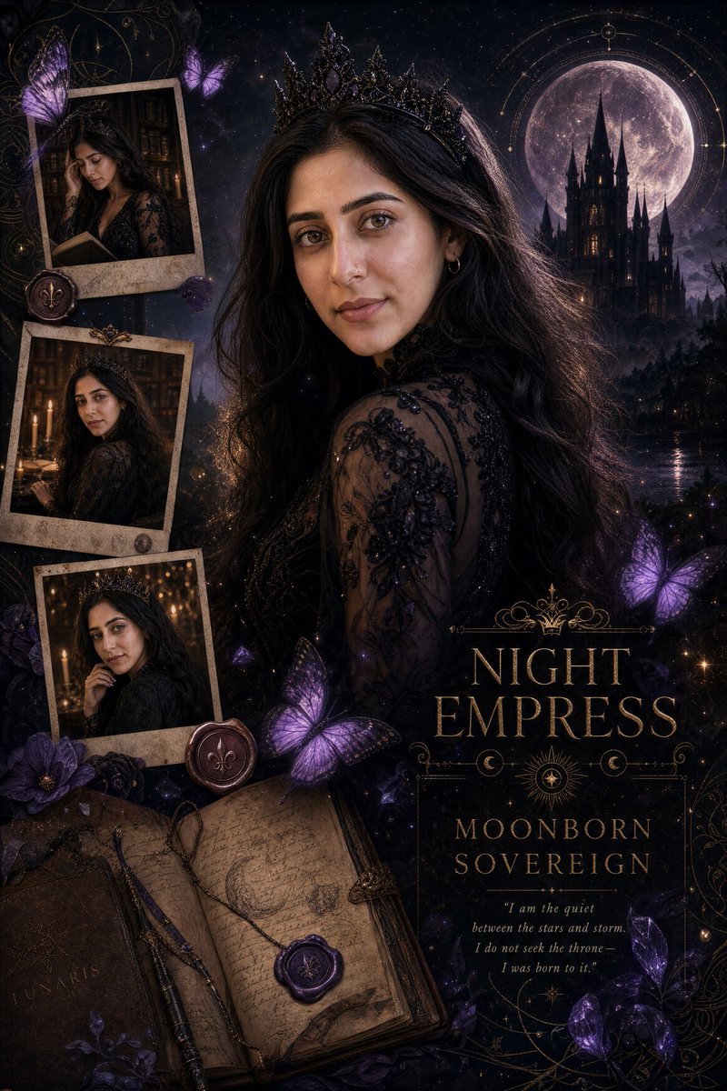 Night Empress Digital Collage AI image template preview