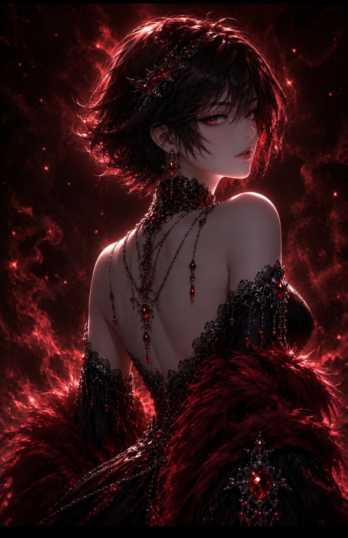 Dark Fantasy Anime Gothic Portrait AI image template preview