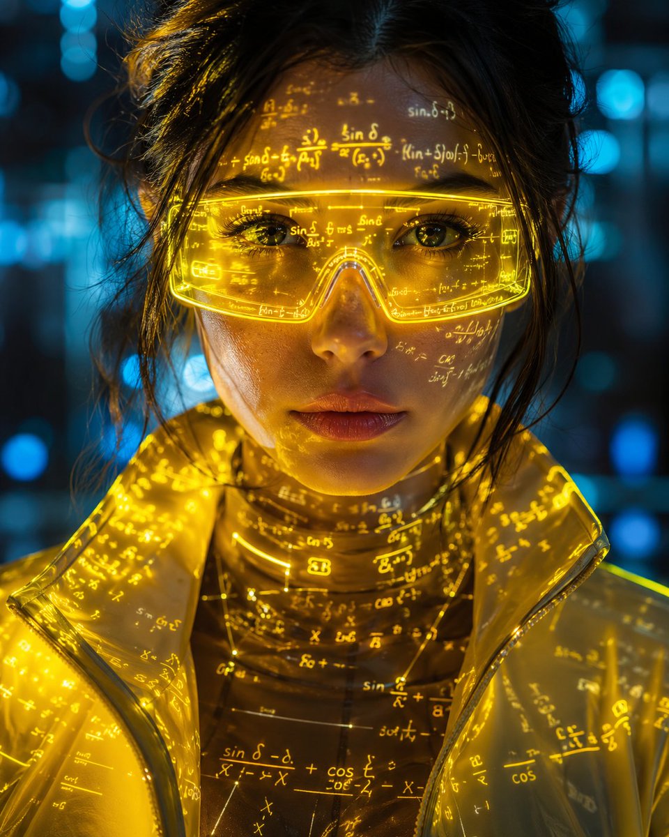 Cyber-Aesthetic Neon Portrait AI image template preview