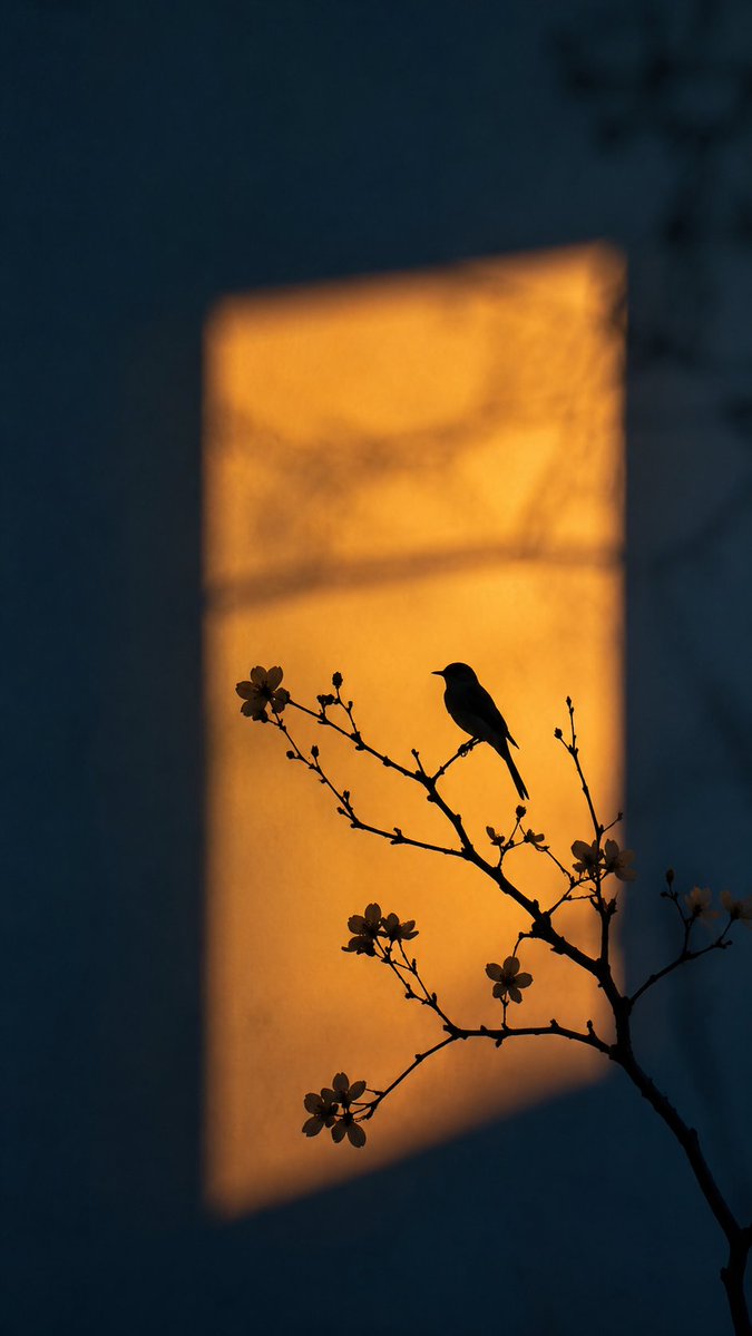 Artistic Silhouette Amber Light Photography AI image template preview