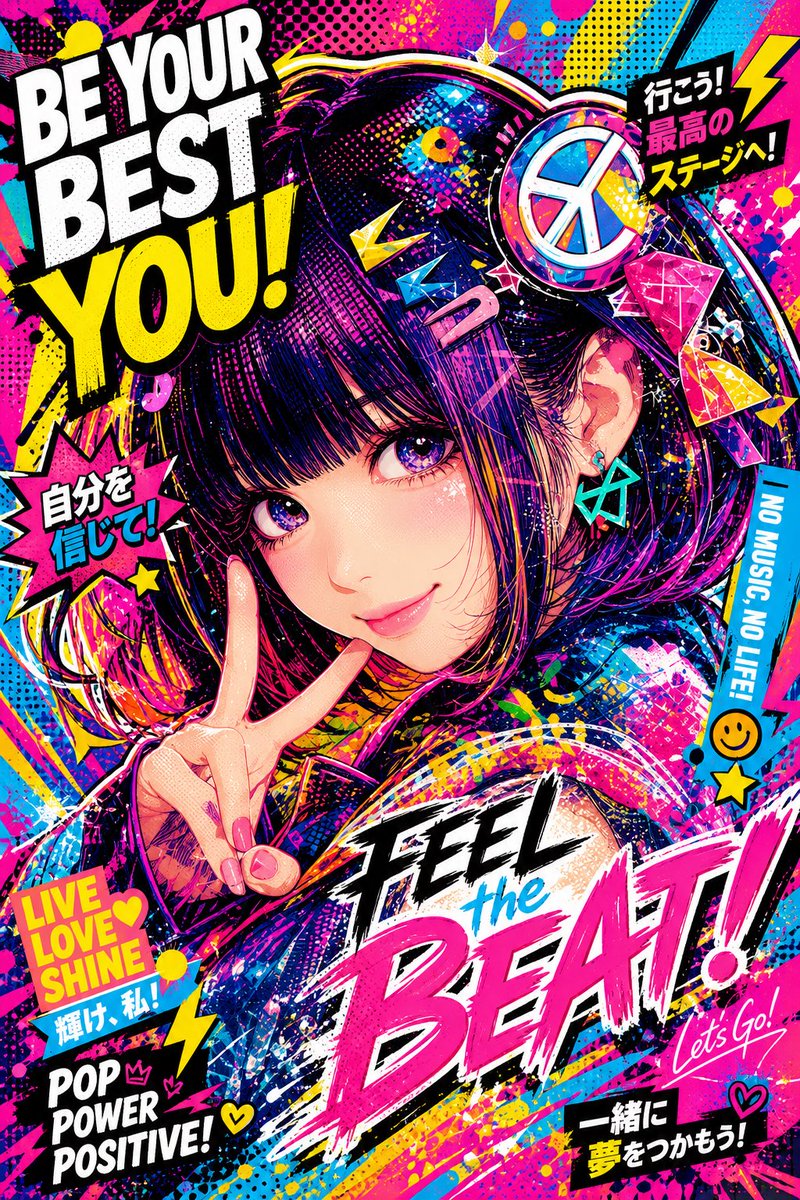 Energetic Pop Art Poster AI image template preview