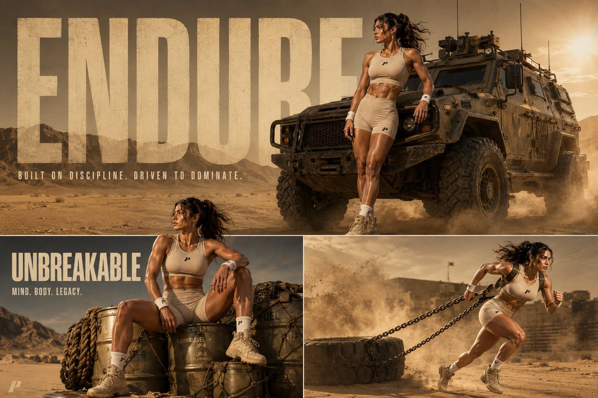 Tactical Athlete Desert Magazine Layout AI image template preview