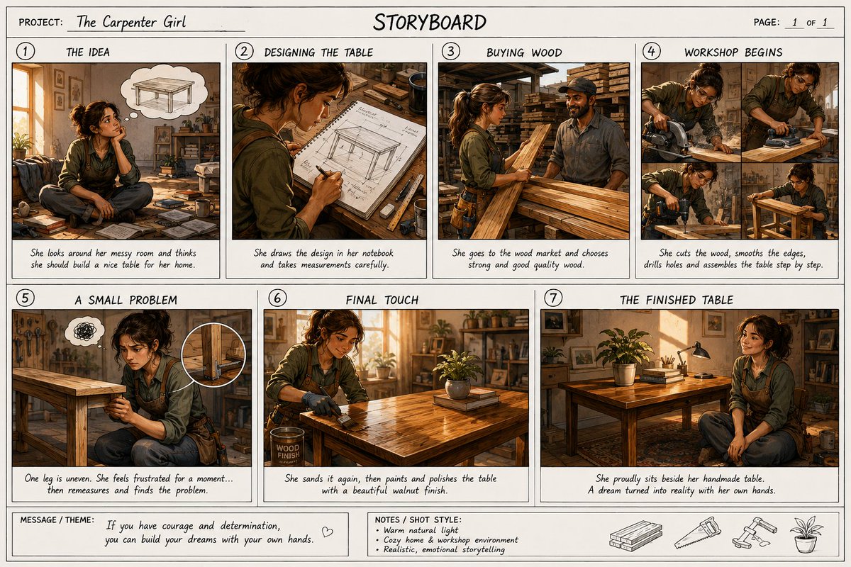 Professional Cinematic Film Storyboard AI image template preview