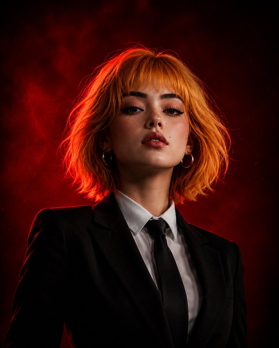 Cinematic Girl Boss Portrait AI image template preview