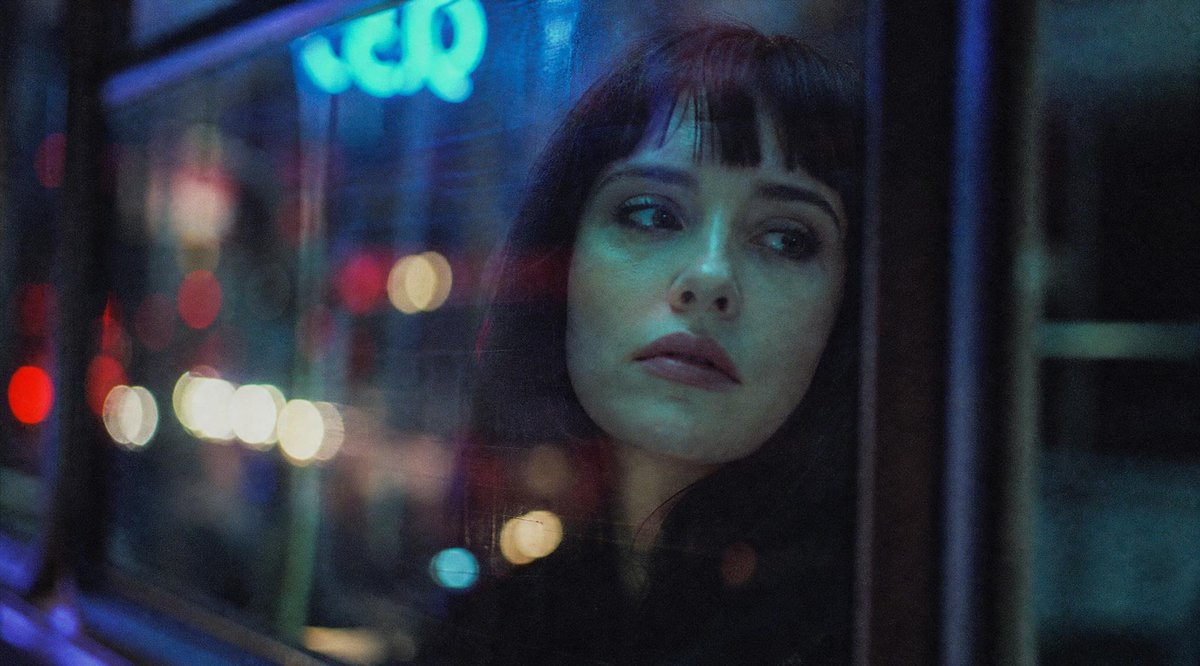 Cinematic Night Bus Window Portrait AI image template preview