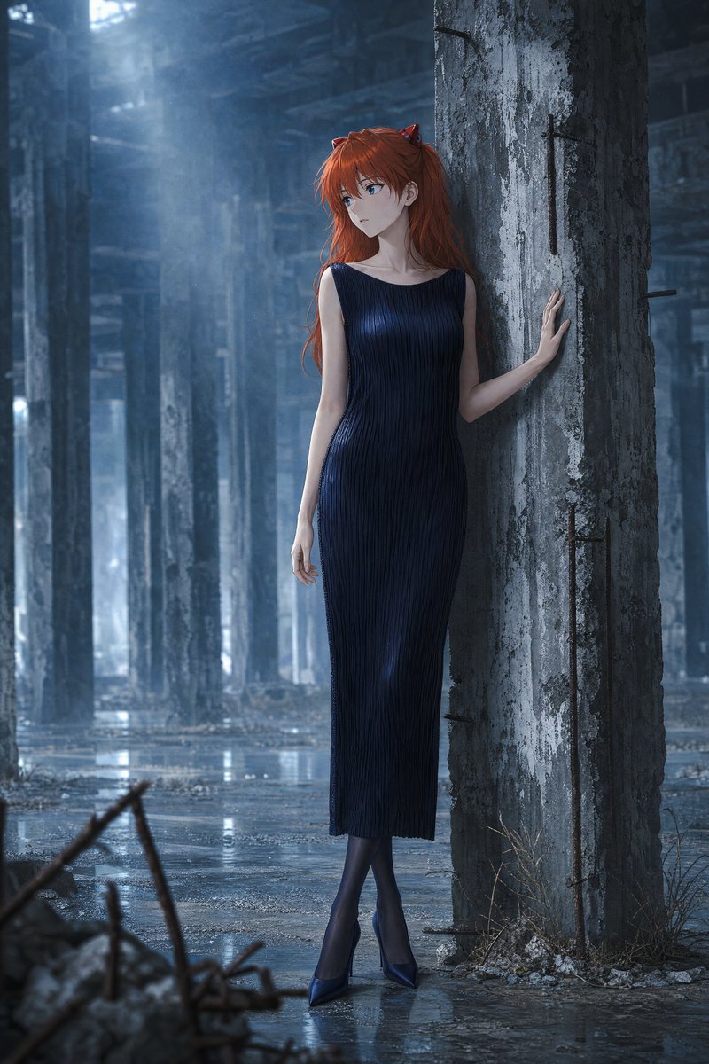 Midnight Blue Asuka Fashion Portrait AI image template preview