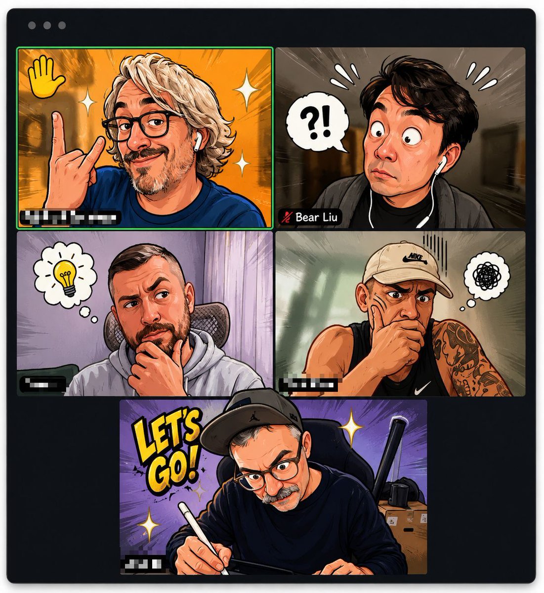 Comic Cartoon Video Call AI image template preview