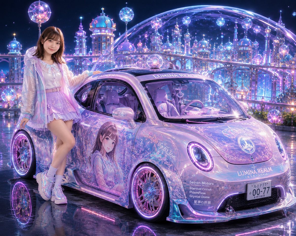 Futuristic Sakura Itasha Supercar example 4