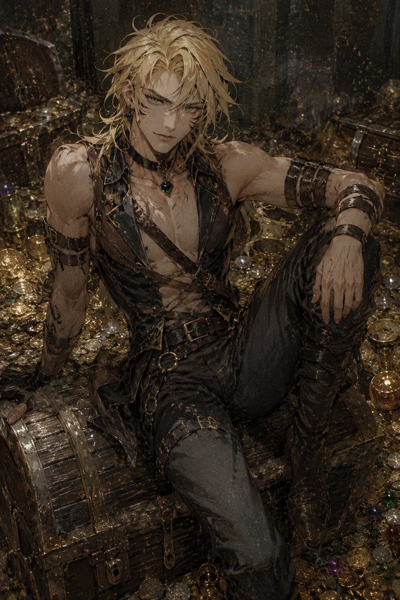 Censored Dark Fantasy Treasure Hunter AI image template preview