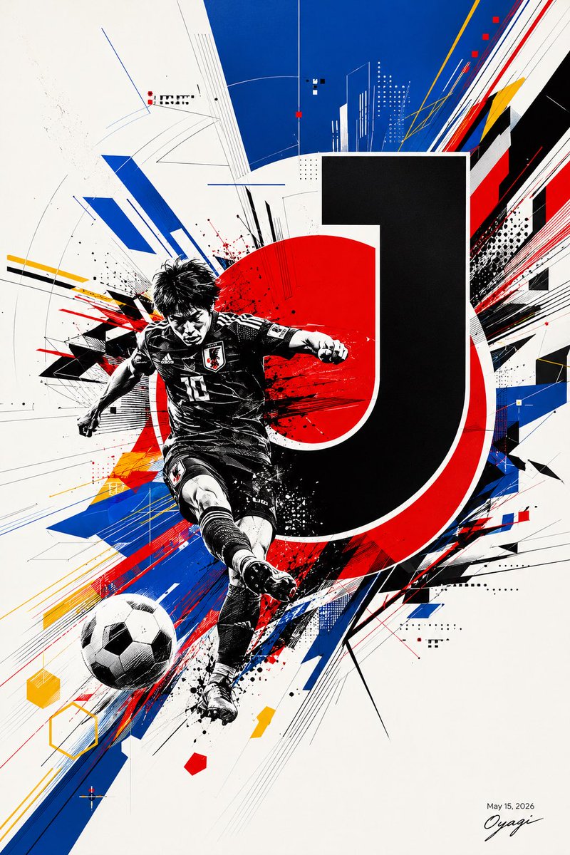 Dynamic J.League Soccer Poster AI image template preview