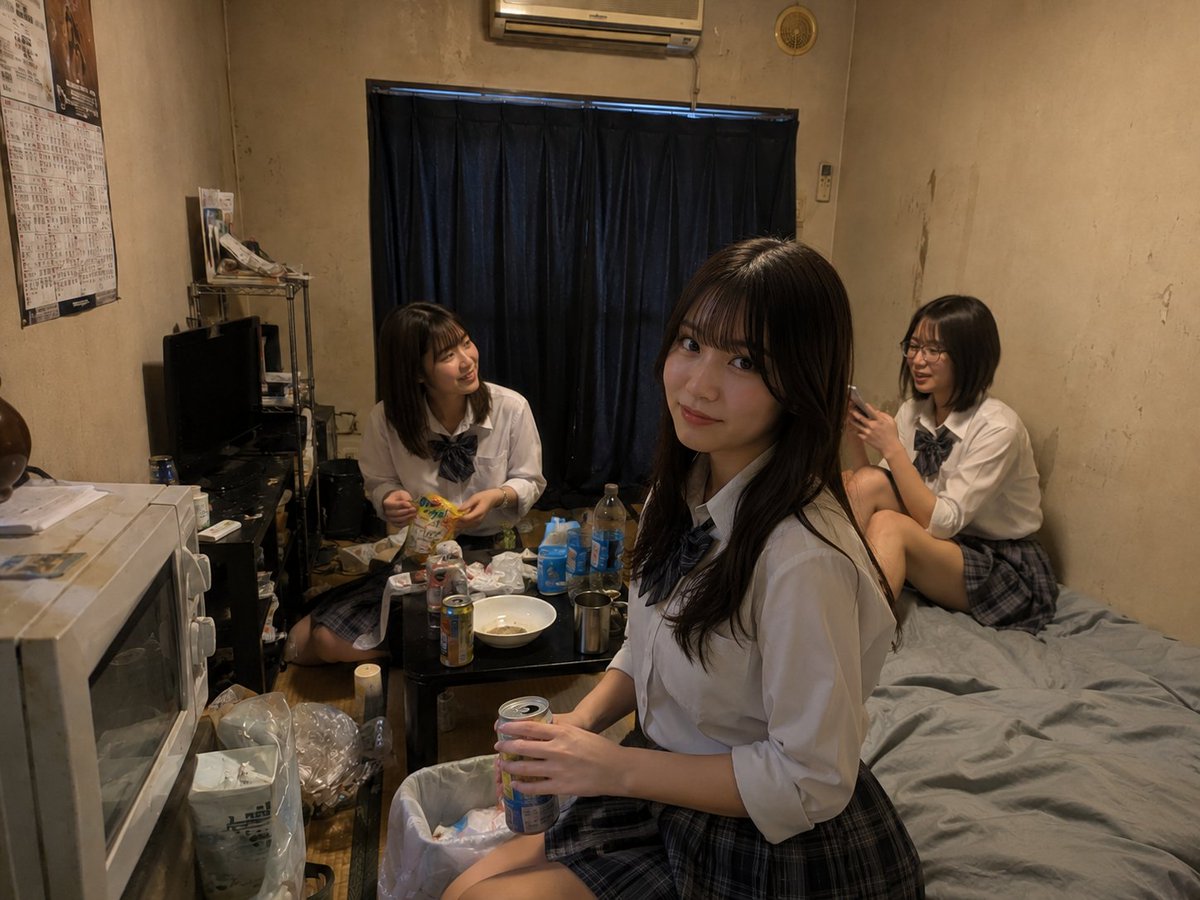 Messy Room Student Hangout AI image template preview