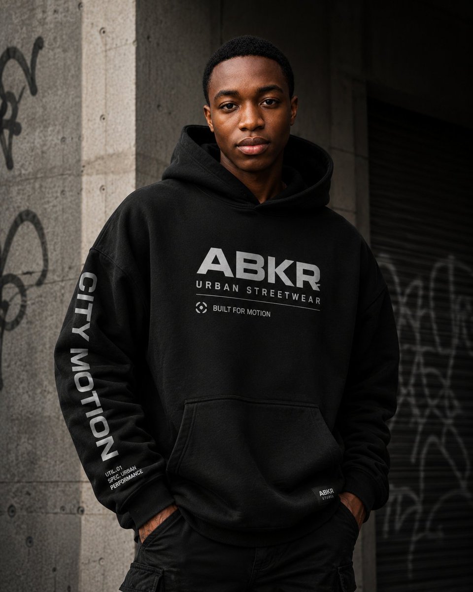 Urban Streetwear Hoodie Mockup AI image template preview