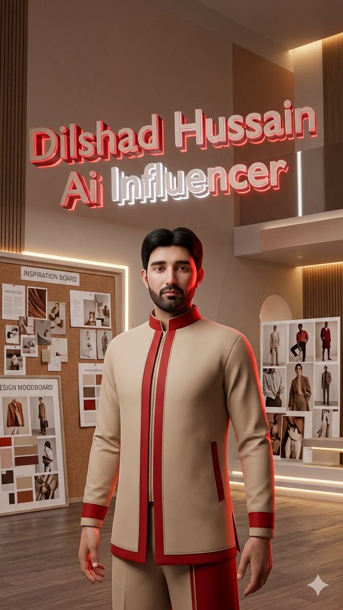 Luxury AI Influencer Workspace Render AI image template preview