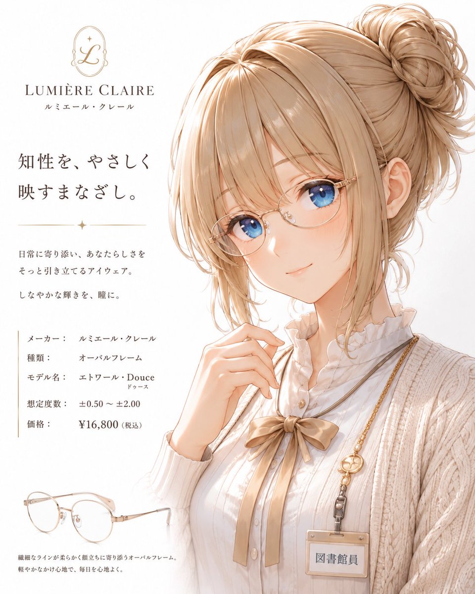 Minimalist Anime Eyeglasses Fashion Poster AI image template preview
