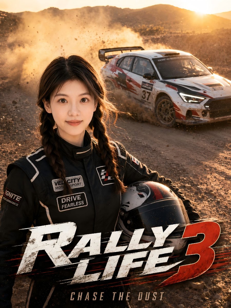 Desert Rally Commercial Movie Poster AI image template preview