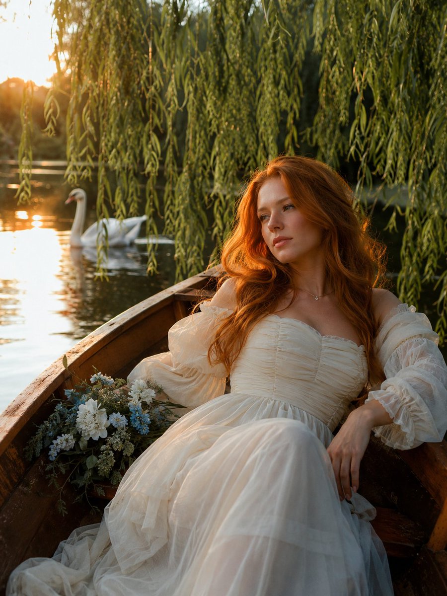 Ethereal Rowboat Pastoral Fairytale AI image template preview