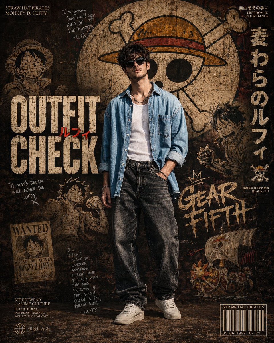 Anime Streetwear Poster Design AI image template preview