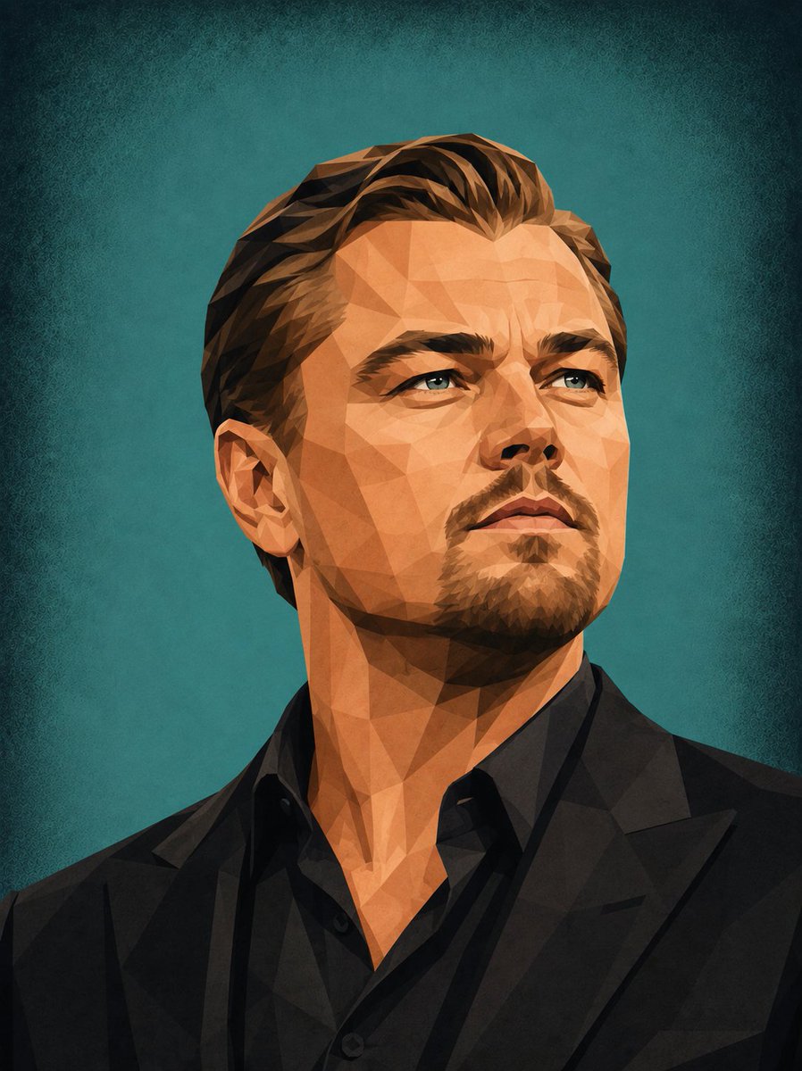Low-Poly Geometric Celebrity Portraits AI image template preview