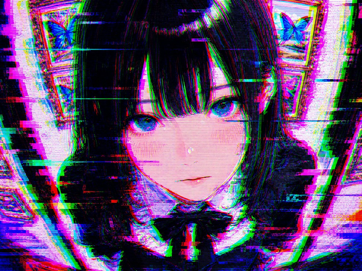 Intense Artistic Glitch Transformation AI image template preview