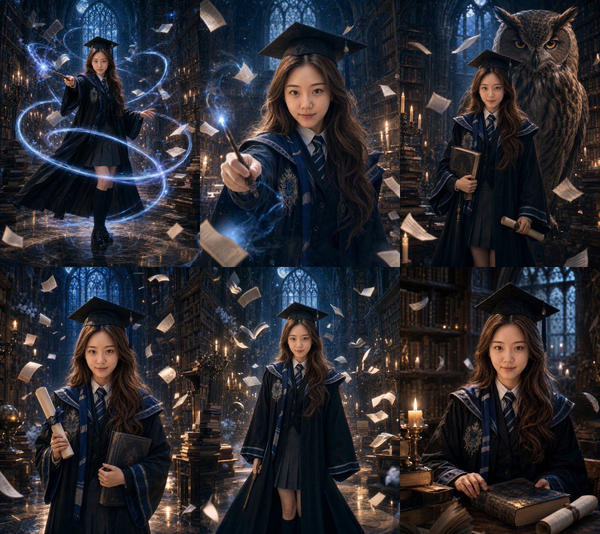 Magic Academy Graduation Portrait System AI image template preview
