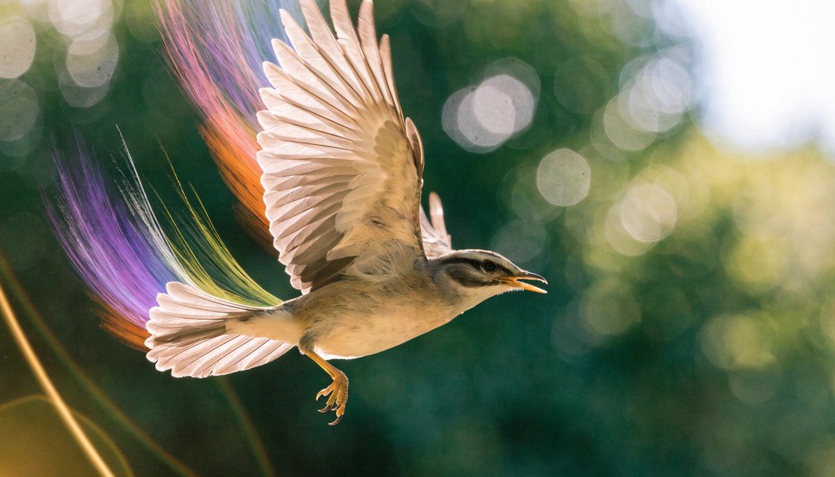 Realistic Bird with Artistic Traces AI image template preview