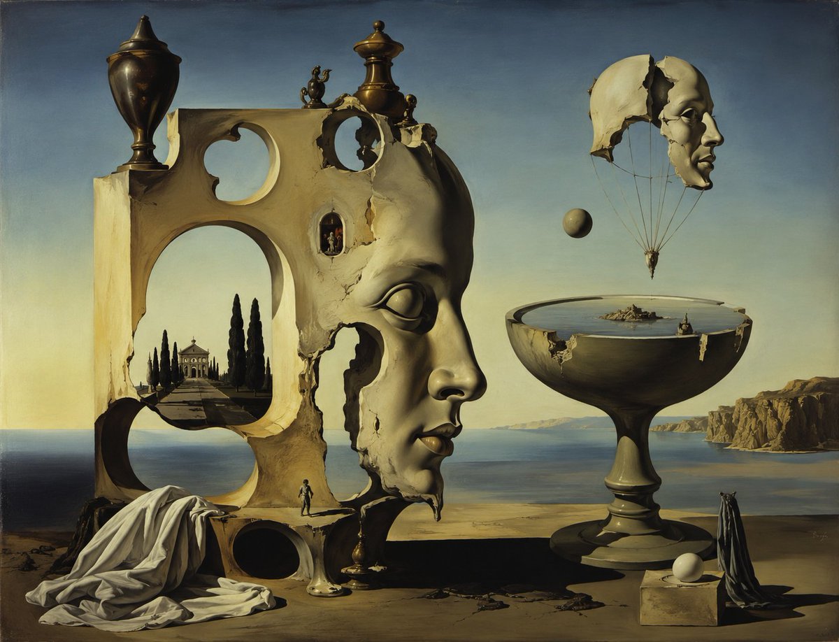 Dalí-Style Surreal Coastal Transformation AI image template preview
