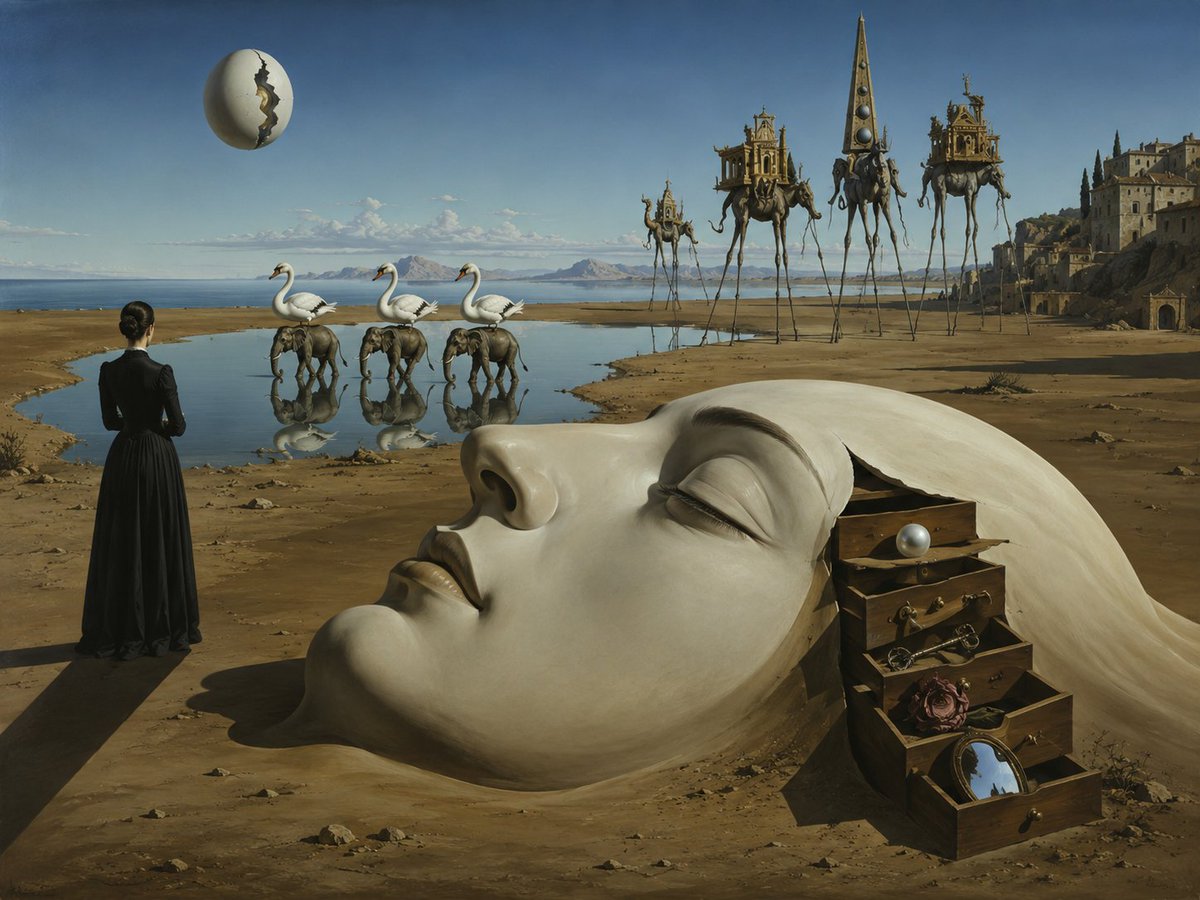Surreal Melting Clocks Desert example 2