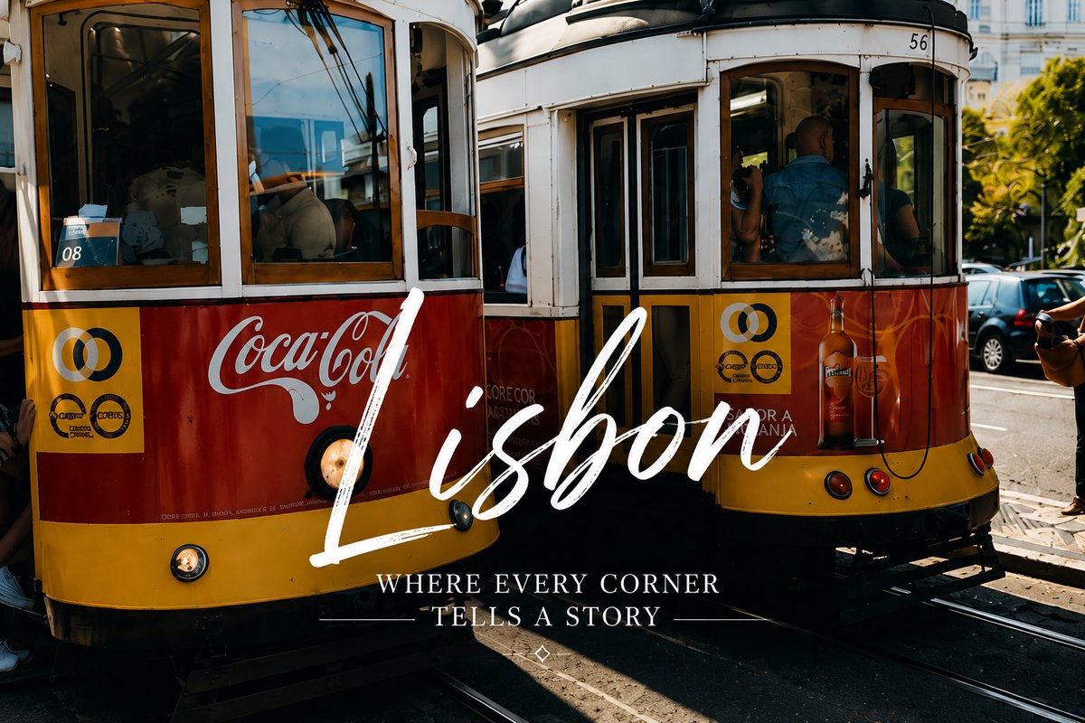 Lisbon Vintage Tram Travel Poster AI image template preview