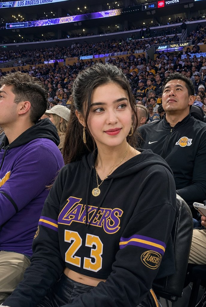 Lakers Arena Candid Portrait AI image template preview