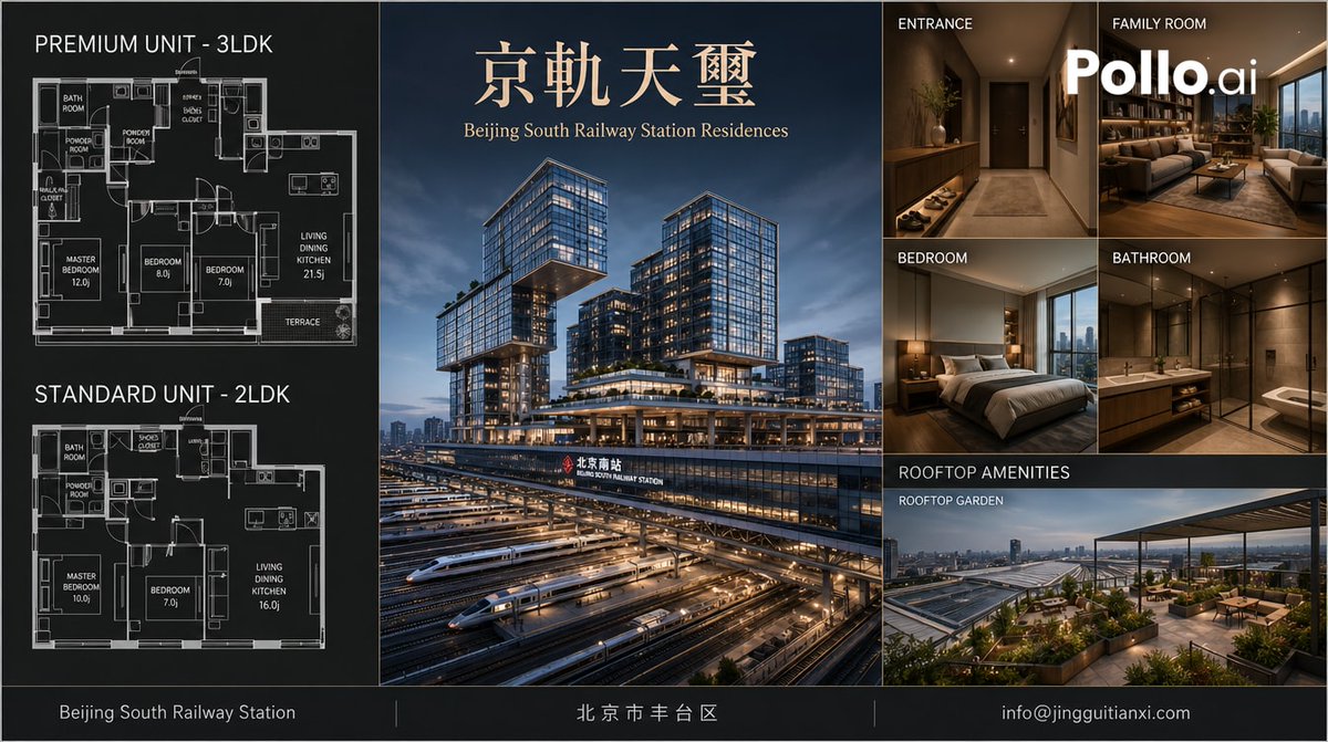 Luxury Beijing Apartment Brochure AI image template preview