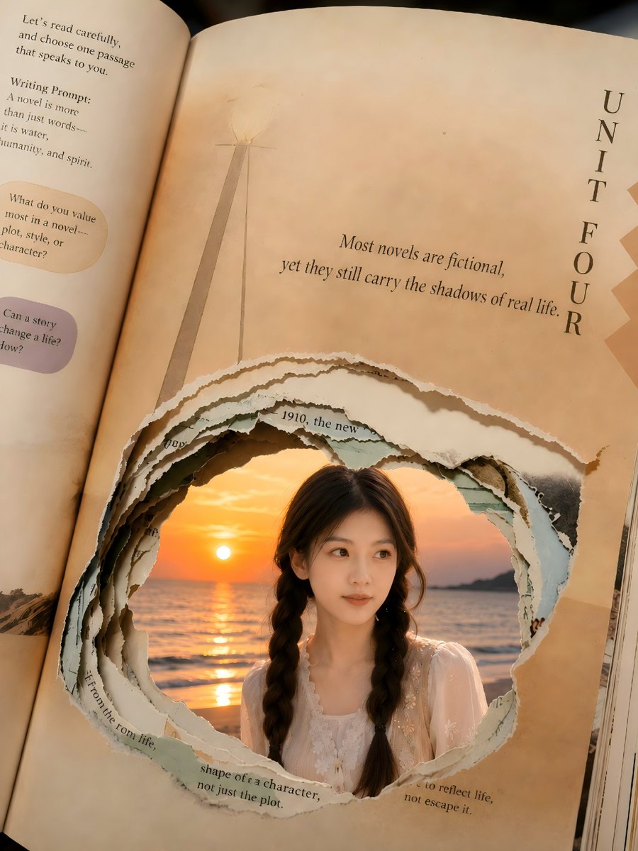 Torn Book Portal Portrait AI image template preview