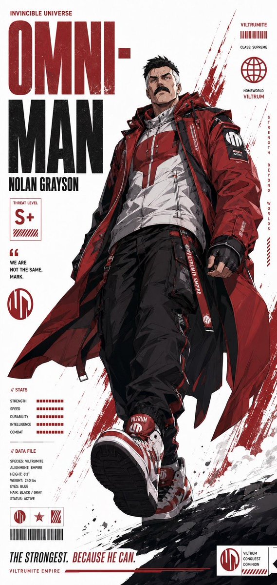 Futuristic Anime Superhero Techwear Poster AI image template preview