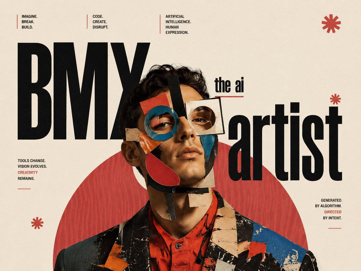 Constructivist AI Artist Editorial Poster AI image template preview