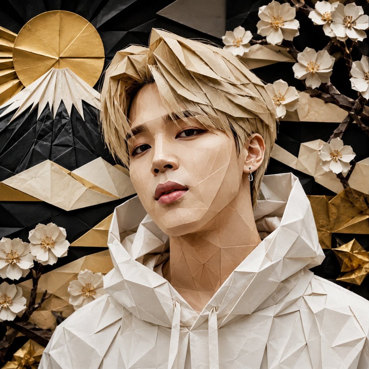 Origami K-Pop Idol Portrait example 3