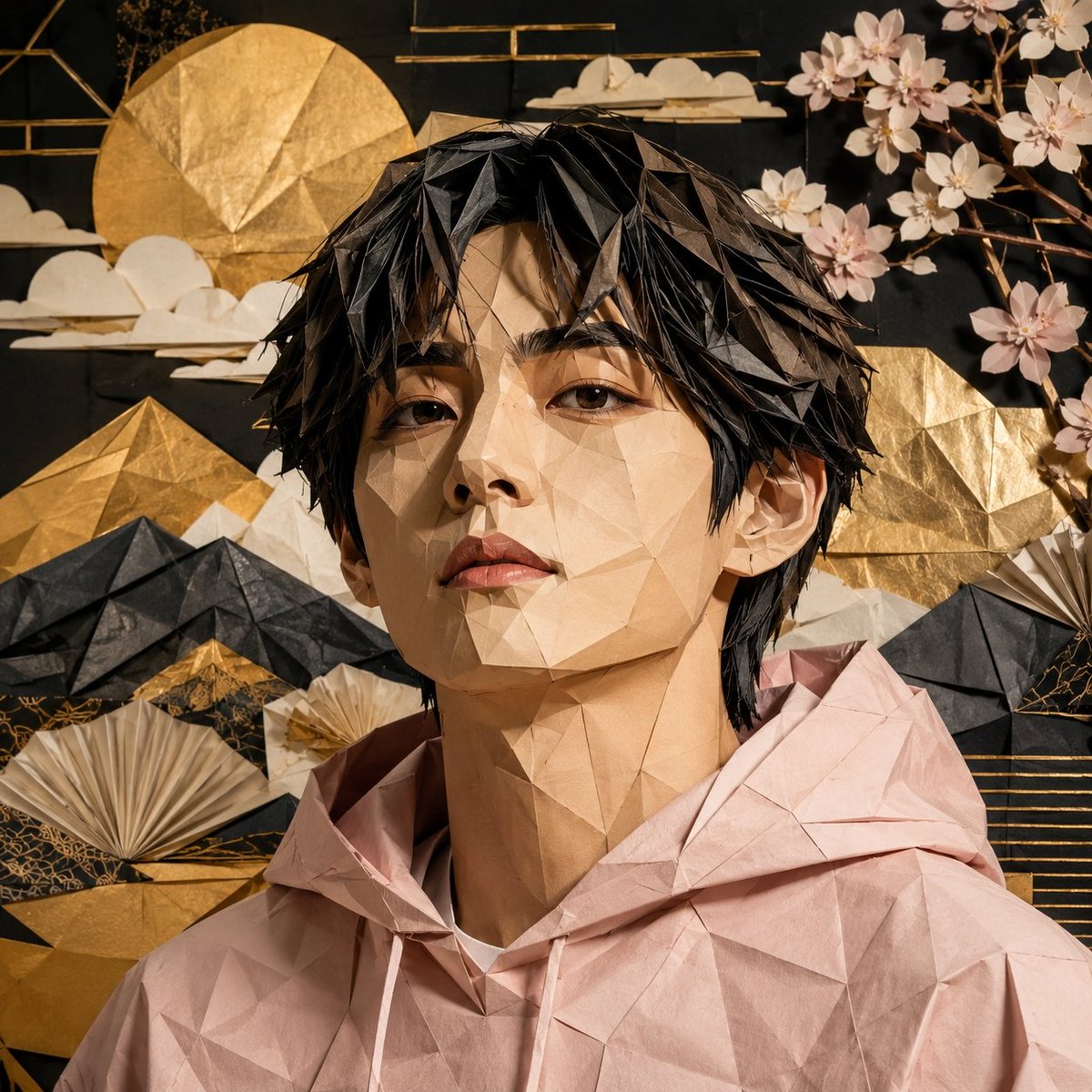 Origami K-Pop Idol Portrait example 4
