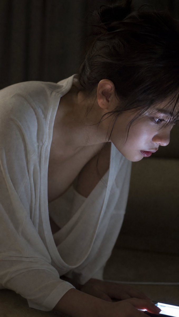 Moody Woman Looking at Phone AI image template preview