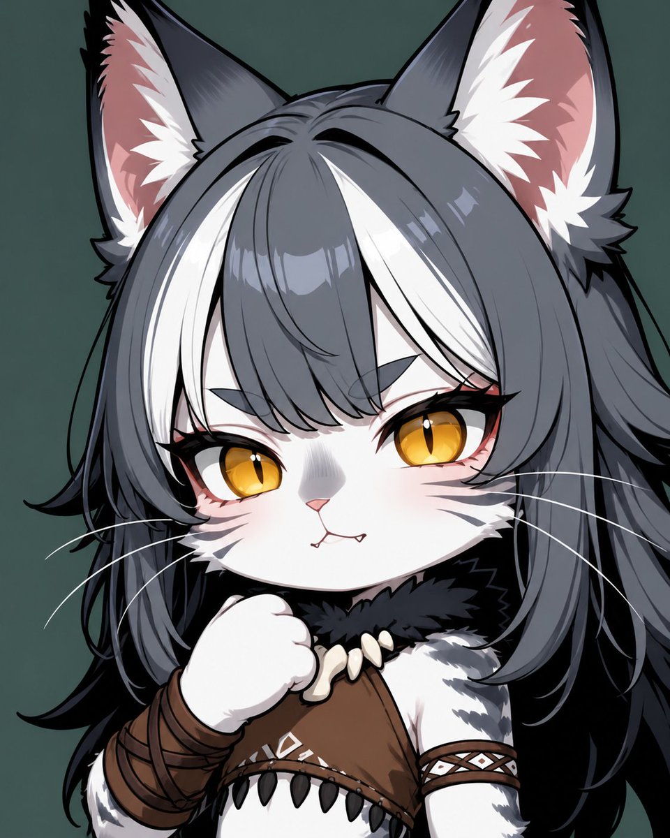 Chibi Cat-Girl Portrait AI image template preview