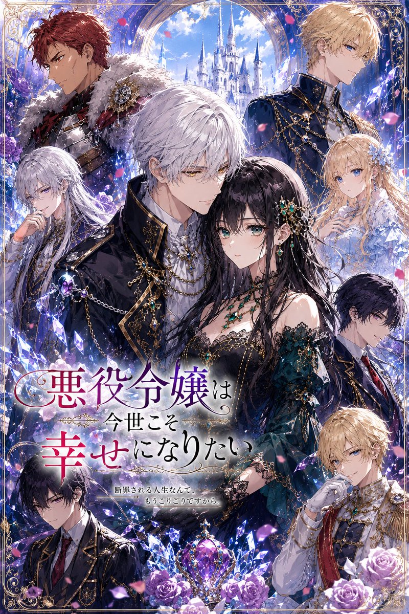 Fantasy Villainess Novel Cover AI image template preview
