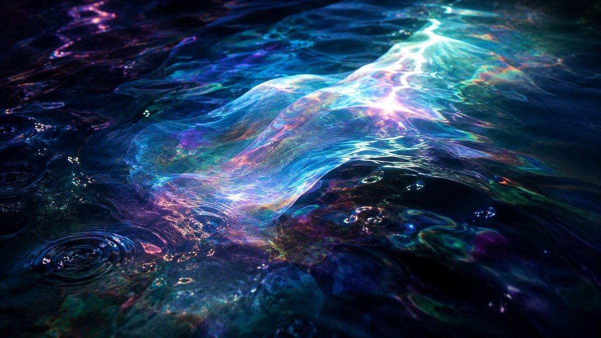Iridescent Liquid Ripple Wallpaper example 4