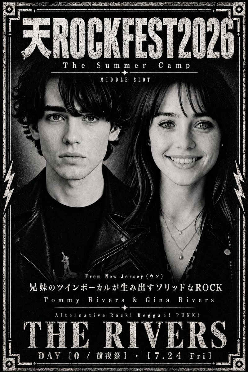 Distressed Rock Festival Artist Poster AI image template preview