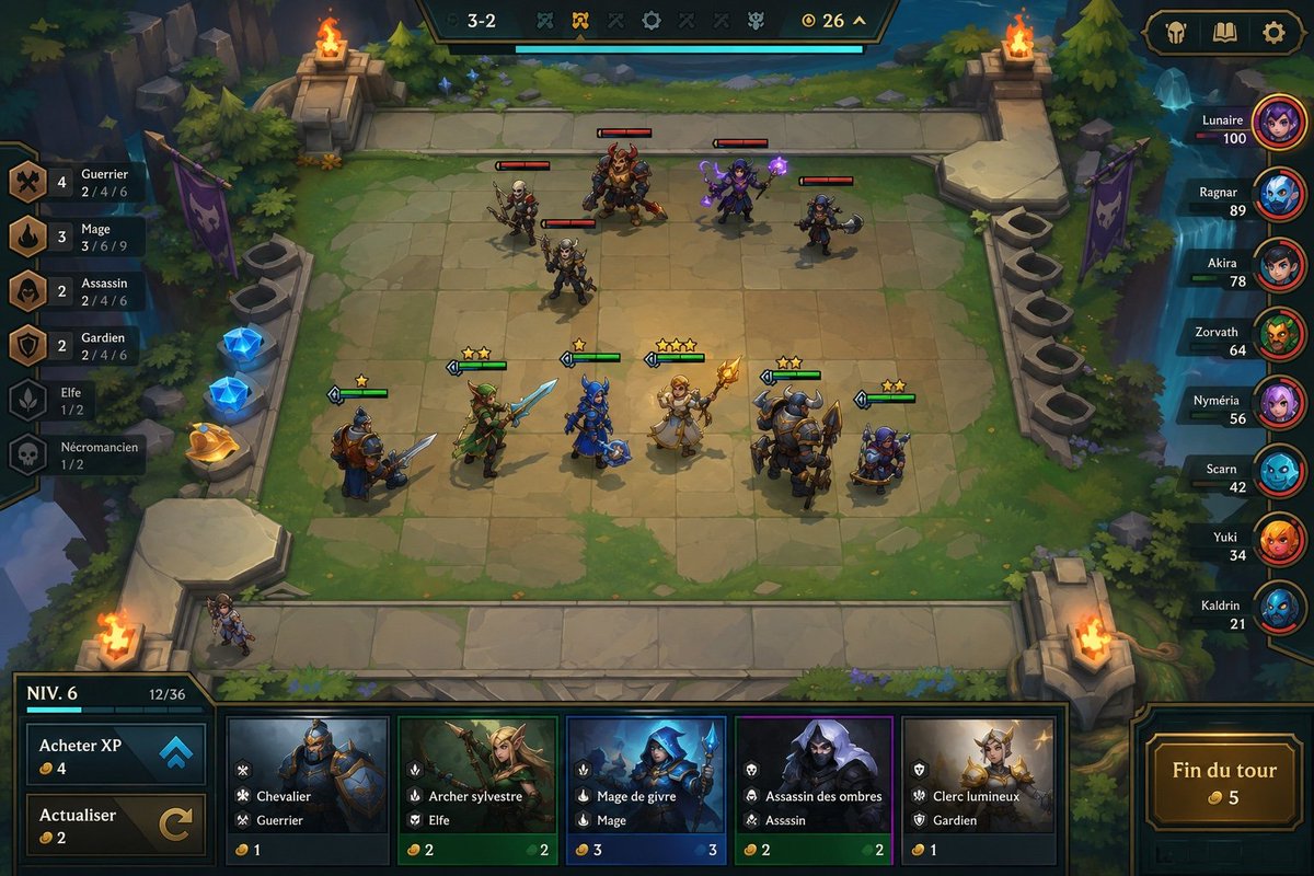 Fantasy Auto-Battler Gameplay UI AI image template preview